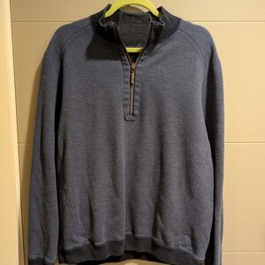 Tommy Bahama Men's Heathered Blue 1/2 Zip Pullover Sweater